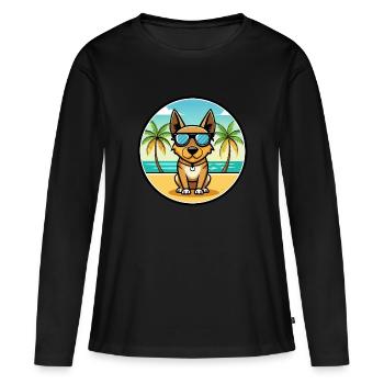 Lancashire Heeler Chien Race Dessin Animé Lunettes De Soleil Plage - T-shirt manches longues Premium bio Femme - noir - Devant - Julia (174cm)