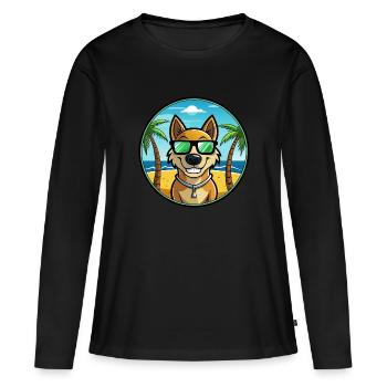Alano Español Chien Race Dessin animé Lunettes de soleil Plage - T-shirt manches longues Premium bio Femme - noir - Devant - Julia (174cm)