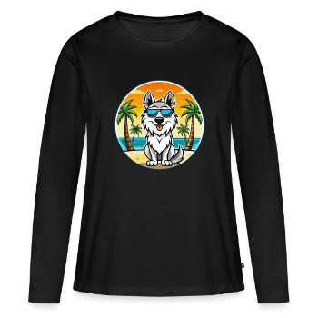 Lunettes de soleil de race de chien de berger des Carpates - T-shirt manches longues Premium bio Femme - noir - Devant - Julia (174cm)