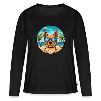 Lancashire Heeler Chien Race Dessin Animé Lunettes De Soleil Plage - T-shirt manches longues Premium bio Femme - noir - Devant - Julia (174cm)