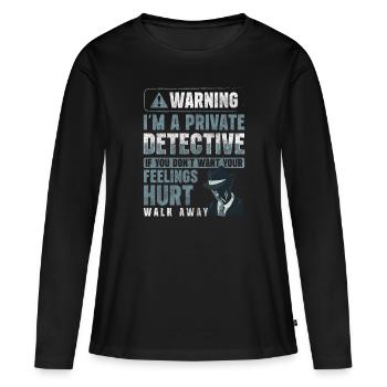 Privatdetektiv Hinweis Inspektor - Frauen Premium Bio Langarmshirt - Schwarz - Vorne - Julia (174cm)