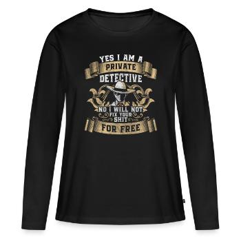 Schnüffler Hinweis Fährte Polizei - Frauen Premium Bio Langarmshirt - Schwarz - Vorne - Julia (174cm)