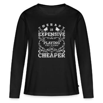 Piano Compositeur Pianiste - T-shirt manches longues Premium bio Femme - noir - Devant - Julia (174cm)
