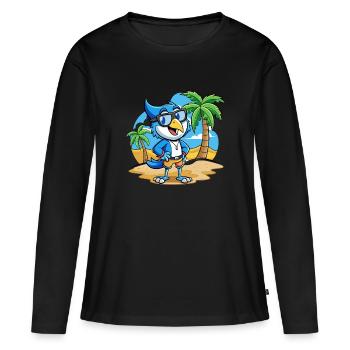 Lunettes de soleil Blue Jay Funny Cartoon Summer Beach - T-shirt manches longues Premium bio Femme - noir - Devant - Julia (174cm)