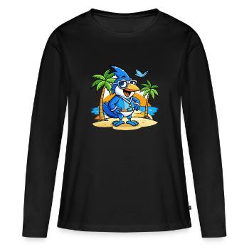 Lunettes de soleil Blue Jay Funny Cartoon Summer Beach - T-shirt manches longues Premium bio Femme - noir - Devant - Julia (174cm)