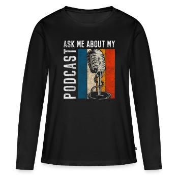 Presenter Music Wave Channel - Women's Premium Organic Long Sleeve Shirt - black - Front - Julia (174cm)