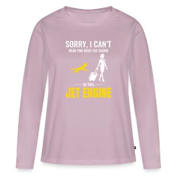 Flugbegleiter Flugpersonal - Frauen Premium Bio Langarmshirt - Altrosa - Vorne - Julia (174cm)