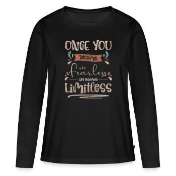 Rêves de rêves et de sommeil - T-shirt manches longues Premium bio Femme - noir - Devant - Julia (174cm)