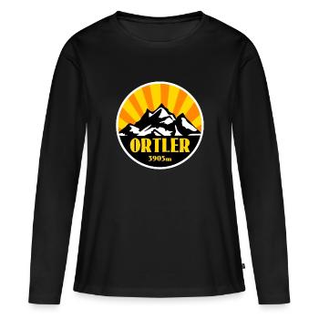 Ortler Tyrol du Sud - T-shirt manches longues Premium bio Femme - noir - Devant - Julia (174cm)
