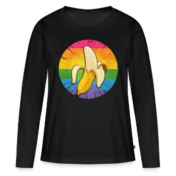 LGBTQ Banane - Frauen Premium Bio Langarmshirt - Schwarz - Vorne - Julia (174cm)