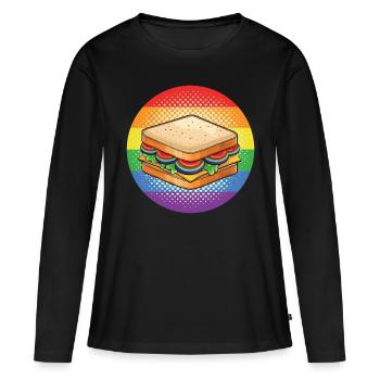 LGBTQ Sandwich - Frauen Premium Bio Langarmshirt - Schwarz - Vorne - Julia (174cm)