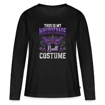 Maske Feier Unbekannt Zweites Gesicht - Frauen Premium Bio Langarmshirt - Schwarz - Vorne - Julia (174cm)