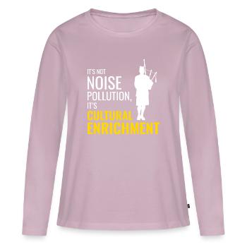 Instrument de joueur de cornemuse Musique écossaise - T-shirt manches longues Premium bio Femme - rose poudré - Devant - Julia (174cm)