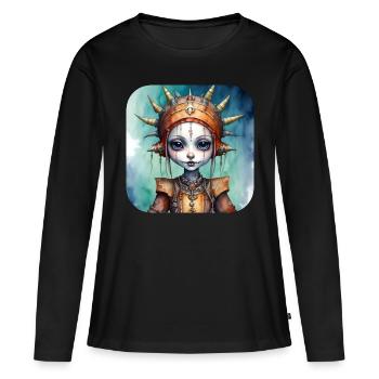 Fille punk gothique cool - T-shirt manches longues Premium bio Femme - noir - Devant - Julia (174cm)