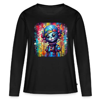 Poupée fille gothique cool - T-shirt manches longues Premium bio Femme - noir - Devant - Julia (174cm)