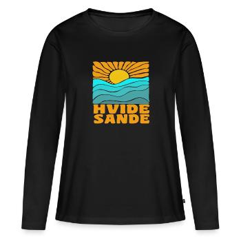 Hvide Sande Dänemark - Frauen Premium Bio Langarmshirt - Schwarz - Vorne - Julia (174cm)