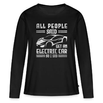 Strom Neu - Frauen Premium Bio Langarmshirt - Schwarz - Vorne - Julia (174cm)