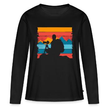 Fotografie Naturfotografie Spiegelreflexkamera - Frauen Premium Bio Langarmshirt - Schwarz - Vorne - Julia (174cm)