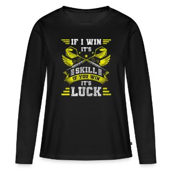 Dart Disc Bière Bullseye - T-shirt manches longues Premium bio Femme - noir - Devant - Julia (174cm)
