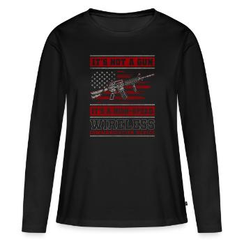 Club de sport de tir à la carabine - T-shirt manches longues Premium bio Femme - noir - Devant - Julia (174cm)