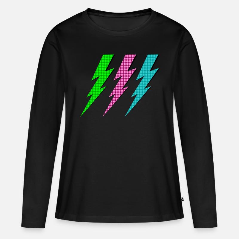 Three lightning bolts - Women's Premium Organic Long Sleeve Shirt - black