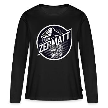 Zermatt, vache d'hérens,eringer - T-shirt manches longues Premium bio Femme - noir - Devant - Julia (174cm)