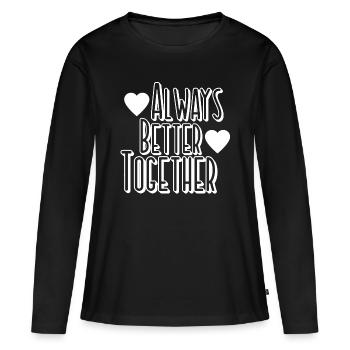 Relation d’amitié - T-shirt manches longues Premium bio Femme - noir - Devant - Julia (174cm)