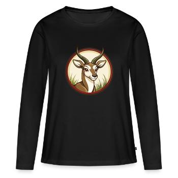 Impala Bunte Kawaii Cartoon Figur Clipart - Frauen Premium Bio Langarmshirt - Schwarz - Vorne - Julia (174cm)