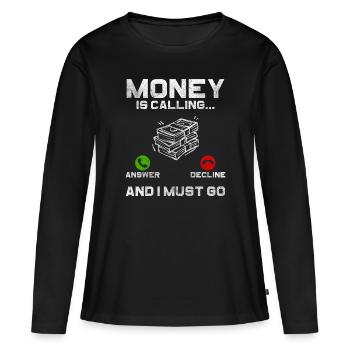 Argent Vie Or - T-shirt manches longues Premium bio Femme - noir - Devant - Julia (174cm)