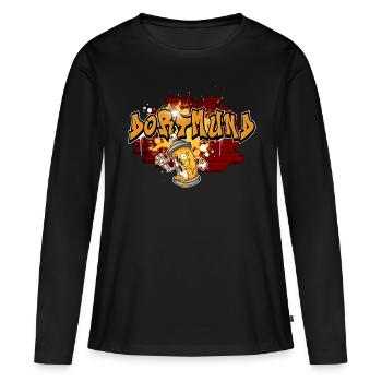 Dortmund Graffiti - T-shirt manches longues Premium bio Femme - noir - Devant - Julia (174cm)