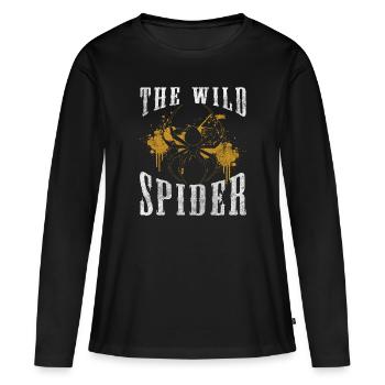 Toile d’araignée, arachnides, poison, peur - T-shirt manches longues Premium bio Femme - noir - Devant - Julia (174cm)