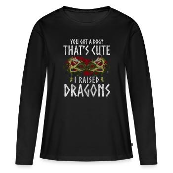 Feu Créature mythique Créature - T-shirt manches longues Premium bio Femme - noir - Devant - Julia (174cm)