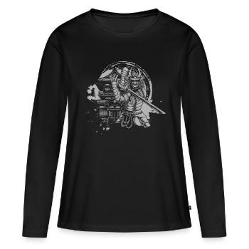 Asien Drache Mythologie - Frauen Premium Bio Langarmshirt - Schwarz - Vorne - Julia (174cm)