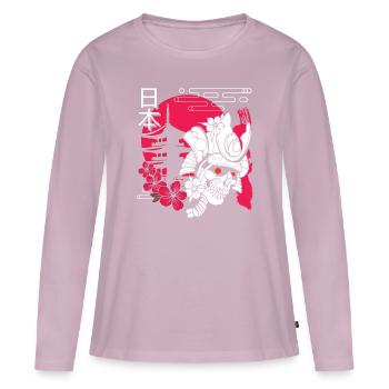 Mythologie du Dragon de l’Orient, Voyage dans le temps - T-shirt manches longues Premium bio Femme - rose poudré - Devant - Julia (174cm)