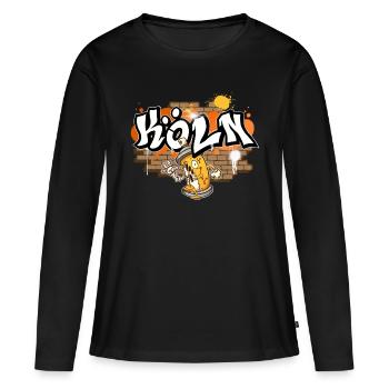 Köln Graffiti - Frauen Premium Bio Langarmshirt - Schwarz - Vorne - Julia (174cm)