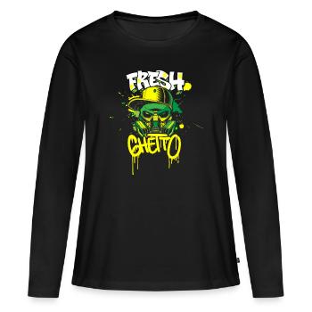 Street Art Train - Women's Premium Organic Long Sleeve Shirt - black - Front - Julia (174cm)