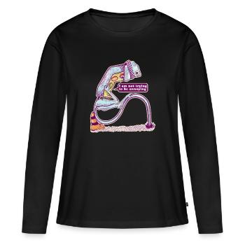 Ampel - Frauen Premium Bio Langarmshirt - Schwarz - Vorne - Julia (174cm)