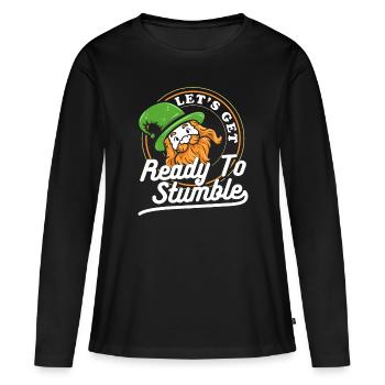Chance du trèfle d’Irlande - T-shirt manches longues Premium bio Femme - noir - Devant - Julia (174cm)