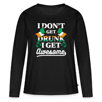 Irland Pub Glück Flagge - Frauen Premium Bio Langarmshirt - Schwarz - Vorne - Julia (174cm)