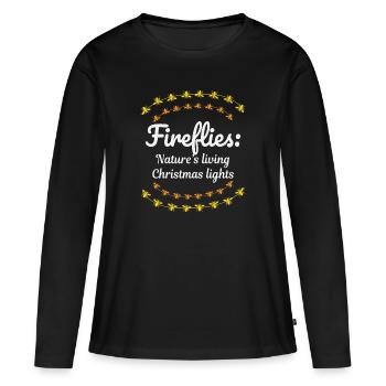 Fireflies Firefly Lightning Bug Insect Christmas - Women's Premium Organic Long Sleeve Shirt - black - Front - Julia (174cm)