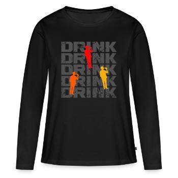 Drink Party Fête des pères Fêtes - T-shirt manches longues Premium bio Femme - noir - Devant - Julia (174cm)