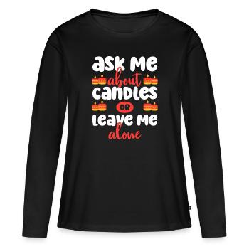 Bougies Cire Partenaire - T-shirt manches longues Premium bio Femme - noir - Devant - Julia (174cm)
