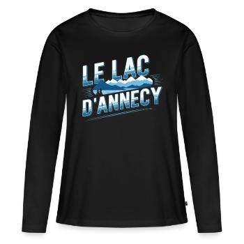 Le Lac d'Annecy - T-shirt manches longues Premium bio Femme - noir - Devant - Julia (174cm)
