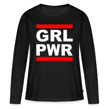 Girl Power "GRL PWR" - Show your strength! - Women's Premium Organic Long Sleeve Shirt - black - Front - Julia (174cm)