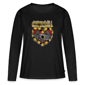 Downhill - T-shirt manches longues Premium bio Femme - noir - Devant - Julia (174cm)