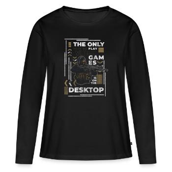 Gamblers Online Games - Women's Premium Organic Long Sleeve Shirt - black - Front - Julia (174cm)