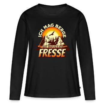 I like mountains that keep their mouths shut Hiking motif - Women's Premium Organic Long Sleeve Shirt - black - Front - Julia (174cm)