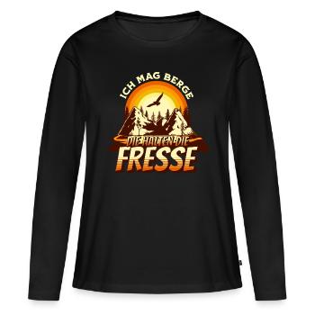 I like mountains that keep their mouths shut Hiking motif - Women's Premium Organic Long Sleeve Shirt - black - Front - Julia (174cm)