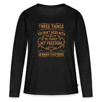 Berger allemand Chien d’assistance - T-shirt manches longues Premium bio Femme - noir - Devant - Julia (174cm)
