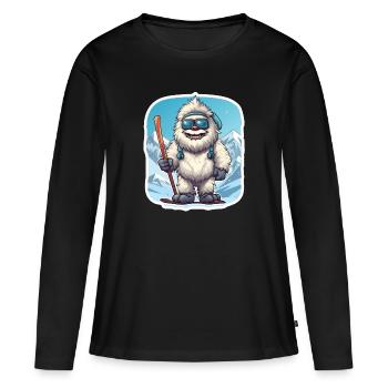 Yéti - T-shirt manches longues Premium bio Femme - noir - Devant - Julia (174cm)